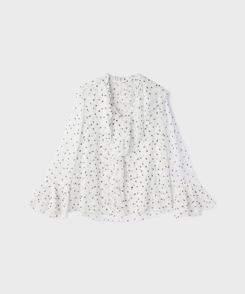 Diagram(ダイアグラム)の「ラッフルドットトップ(シャツ/ブラウス・レディース・ホワイト/ブラック・36/38)」の18枚目の写真