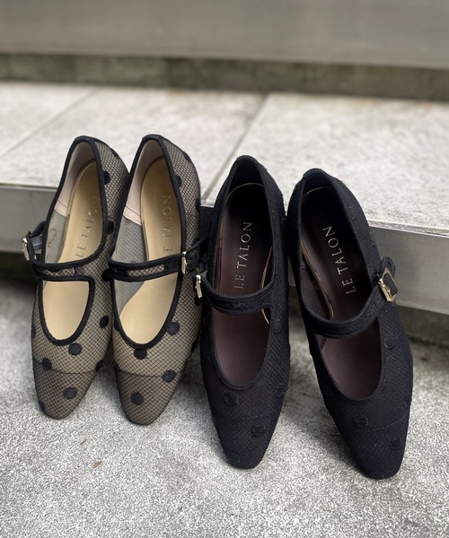 【未使用級】◼️ルタロン◼️メリージェーン◼️クロシェストラップ◼️フラットシューズ ドットチュールメリージェーン（その他シューズ）｜LE TALON