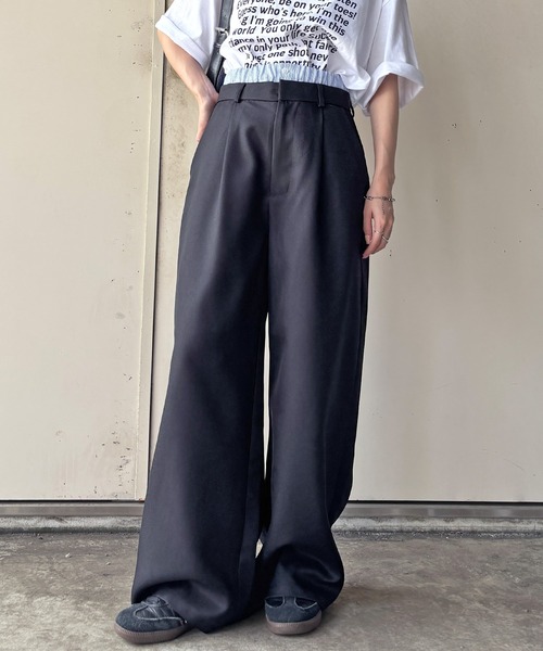 ISOOK（アイスー）の「【ISOOK / アイスー】ダブルウエストワイドスラックス / ダブルウエスト レイヤードパンツ スラックス フルレングス ハイウエスト トラウザー ルーズ ワイド 無地 アイボリー ブラック 白 黒 ZOZOTOWN限定（スラックス・レディース・ブラック/アイボリー・FREE）」の17枚目の写真