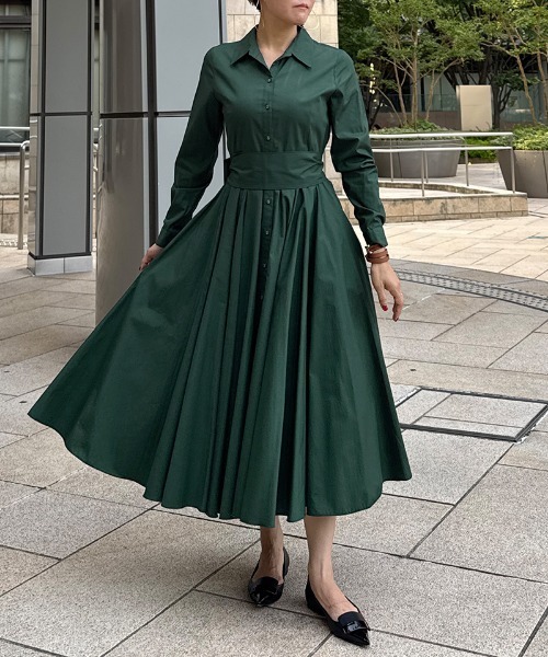 【JENNE】ジェンヌ オードリールックエアリーワンピース・長袖 オードリールックエアリーワンピース・長袖（ワンピース