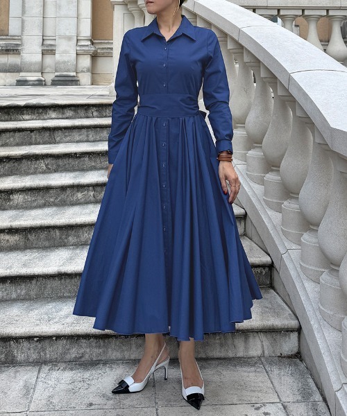 【JENNE】ジェンヌ オードリールックエアリーワンピース・長袖 オードリールックエアリーワンピース・長袖（ワンピース）｜JENNE