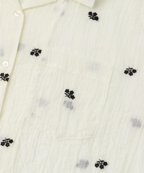 KBF(ケイビーエフ)の「エンブロイダリーシアーシャツ(シャツ/ブラウス・レディース・ブラック/オフホワイト/イエロー・ONE)」の6枚目の写真