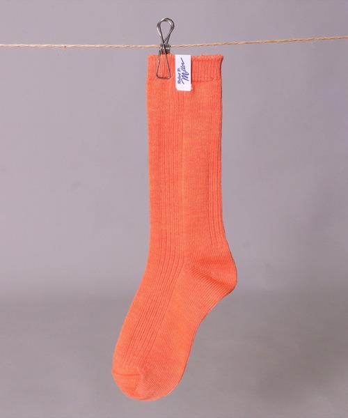 MILLER（ミラー）の「(LF)【Miller】ピスネーム付き パネルリブ クルーソックス（ソックス/靴下・レディース・オレンジ/ダークブルー/ライトイエロー/オフホワイト/ライム/チェリーピンク/エメラルドブルー・23-25cm）」の9枚目の写真
