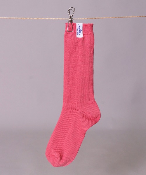 MILLER（ミラー）の「(LF)【Miller】ピスネーム付き パネルリブ クルーソックス（ソックス/靴下・レディース・オレンジ/ダークブルー/ライトイエロー/オフホワイト/ライム/チェリーピンク/エメラルドブルー・23-25cm）」の10枚目の写真