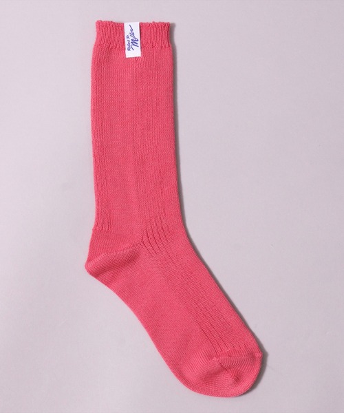 MILLER（ミラー）の「(LF)【Miller】ピスネーム付き パネルリブ クルーソックス（ソックス/靴下・レディース・オレンジ/ダークブルー/ライトイエロー/オフホワイト/ライム/チェリーピンク/エメラルドブルー・23-25cm）」の8枚目の写真