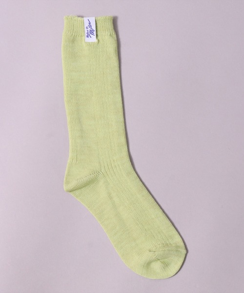 MILLER（ミラー）の「(LF)【Miller】ピスネーム付き パネルリブ クルーソックス（ソックス/靴下・レディース・オレンジ/ダークブルー/ライトイエロー/オフホワイト/ライム/チェリーピンク/エメラルドブルー・23-25cm）」の19枚目の写真