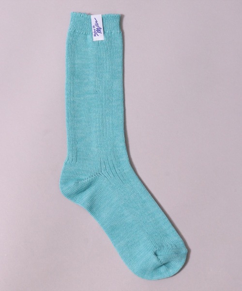 MILLER（ミラー）の「(LF)【Miller】ピスネーム付き パネルリブ クルーソックス（ソックス/靴下・レディース・オレンジ/ダークブルー/ライトイエロー/オフホワイト/ライム/チェリーピンク/エメラルドブルー・23-25cm）」の18枚目の写真