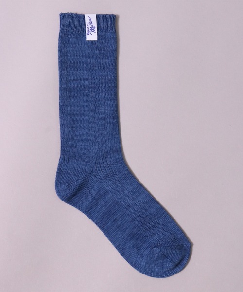 MILLER（ミラー）の「(LF)【Miller】ピスネーム付き パネルリブ クルーソックス（ソックス/靴下・レディース・オレンジ/ダークブルー/ライトイエロー/オフホワイト/ライム/チェリーピンク/エメラルドブルー・23-25cm）」の17枚目の写真