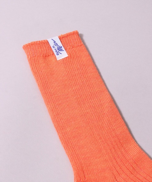 MILLER（ミラー）の「(LF)【Miller】ピスネーム付き パネルリブ クルーソックス（ソックス/靴下・レディース・オレンジ/ダークブルー/ライトイエロー/オフホワイト/ライム/チェリーピンク/エメラルドブルー・23-25cm）」の22枚目の写真