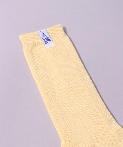 MILLER（ミラー）の「(LF)【Miller】ピスネーム付き パネルリブ クルーソックス（ソックス/靴下・レディース・オレンジ/ダークブルー/ライトイエロー/オフホワイト/ライム/チェリーピンク/エメラルドブルー・23-25cm）」の21枚目の写真