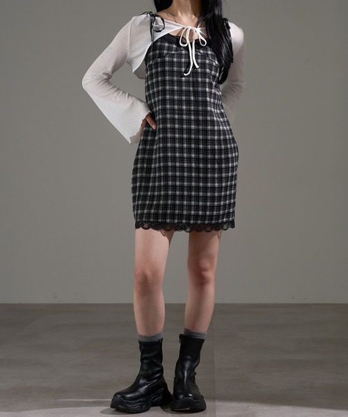 apres jour mignon(アプレジュールミニョン)の「レース付きミニワンピース【ZOZOTOWN限定アイテム】(ワンピース・レディース・ブラック系その他/ブラウン系その他/ブラック・フリー/X-LARGE)」の15枚目の写真
