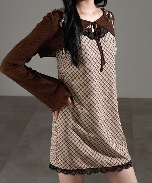 apres jour mignon(アプレジュールミニョン)の「レース付きミニワンピース【ZOZOTOWN限定アイテム】(ワンピース・レディース・ブラック系その他/ブラウン系その他/ブラック・フリー/X-LARGE)」の18枚目の写真