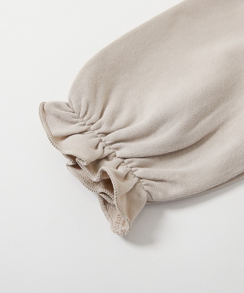 devirock（デビロック）の「綿100%  フリル スウェットロンパース（ロンパース・キッズ・ブラウン/グレイッシュベージュ/パープル系その他・80ｃｍ/70cm）」の5枚目の写真