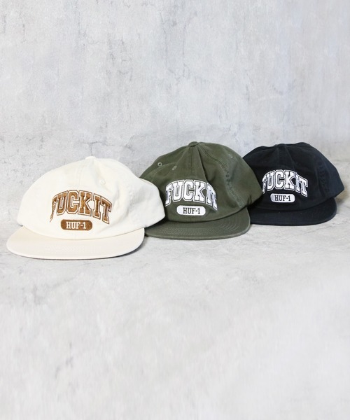HUF（ハフ）の「HUF FUCK ITキャップ（キャップ・メンズ・ブラック/サンドベージュ/グリーン系その他・FREE）」の4枚目の写真