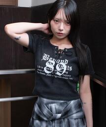 WEGO | WEGO/【25年春夏新作】グラフィックレースアップちびT(Tシャツ/カットソー)