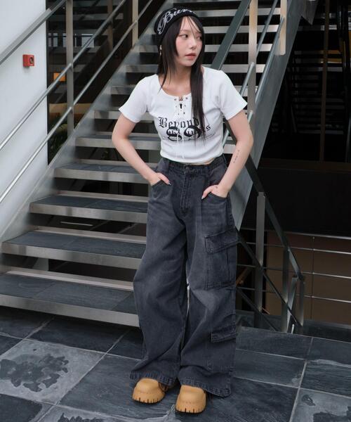 WEGO（ウィゴー）の「WEGO/グラフィックレースアップちびT（Tシャツ/カットソー・レディース・その他1/その他3/その他2/その他4・FREE）」の19枚目の写真