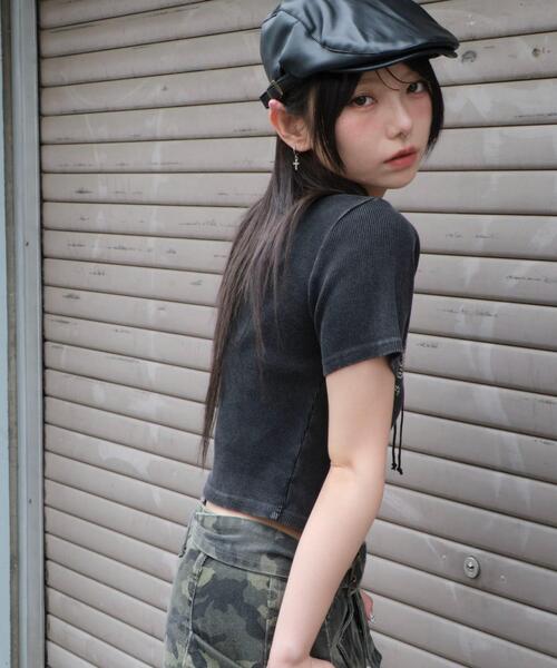 WEGO（ウィゴー）の「WEGO/グラフィックレースアップちびT（Tシャツ/カットソー・レディース・その他1/その他3/その他2/その他4・FREE）」の5枚目の写真