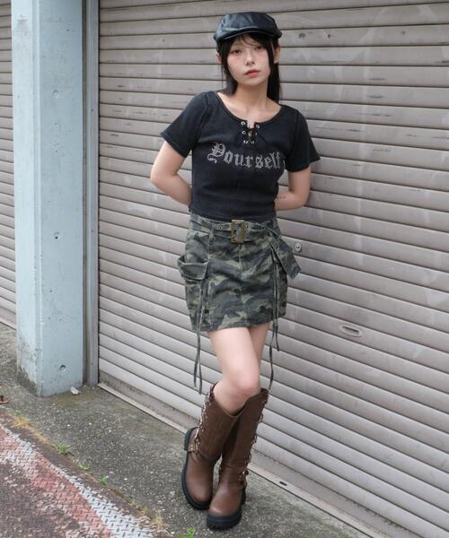 WEGO（ウィゴー）の「WEGO/グラフィックレースアップちびT（Tシャツ/カットソー・レディース・その他1/その他3/その他2/その他4・FREE）」の6枚目の写真