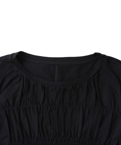 DRESSLAVE(ドレスレイブ)の「cotton shirring long sleeve pullover(コットンシャーリング長袖プルオーバー)(Tシャツ/カットソー・レディース・ブラック/ホワイト・38)」の8枚目の写真