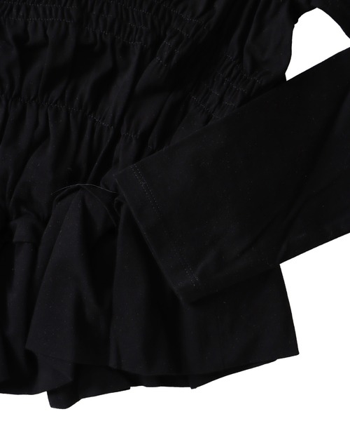 DRESSLAVE(ドレスレイブ)の「cotton shirring long sleeve pullover(コットンシャーリング長袖プルオーバー)(Tシャツ/カットソー・レディース・ブラック/ホワイト・38)」の9枚目の写真