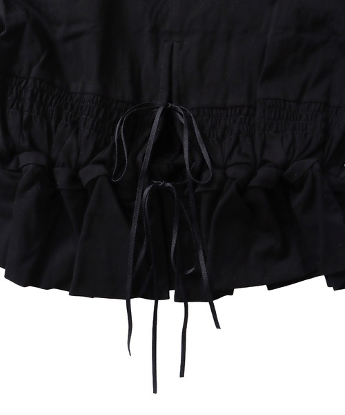 DRESSLAVE(ドレスレイブ)の「cotton shirring long sleeve pullover(コットンシャーリング長袖プルオーバー)(Tシャツ/カットソー・レディース・ブラック/ホワイト・38)」の10枚目の写真