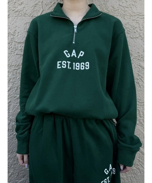 セール】ビンテージソフト オーバーサイズ GAPロゴ 1/4ジップアップ