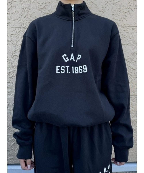 セール】ビンテージソフト オーバーサイズ GAPロゴ 1/4ジップアップ