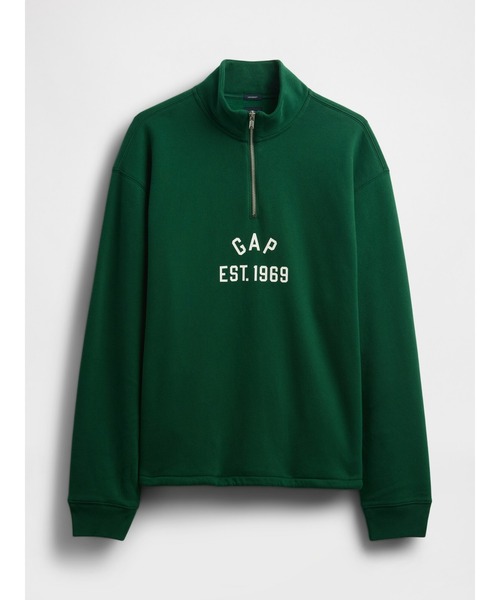 GAP（ギャップ）の「ビンテージソフト オーバーサイズ GAPロゴ 1/4ジップアッププルオーバー（スウェット・メンズ・グリーン/ブラウン/ブラック/グレー・XS/S/M/L/XL）」の12枚目の写真