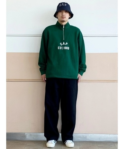 GAP(ギャップ)の「ビンテージソフト オーバーサイズ GAPロゴ 1/4ジップアッププルオーバー(スウェット・メンズ・グリーン/ブラウン/ブラック/グレー・XS/S/M/L/XL)」の10枚目の写真