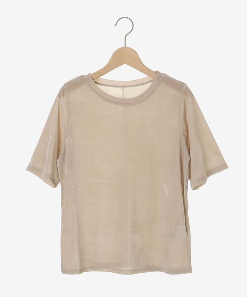 le.coeur blanc(ルクールブラン)の「シアーベロアTシャツ(Tシャツ/カットソー・レディース・ダークブラウン/ベージュ・38)」の8枚目の写真