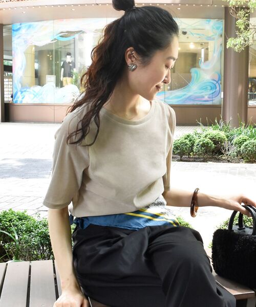 le.coeur blanc(ルクールブラン)の「シアーベロアTシャツ(Tシャツ/カットソー・レディース・ダークブラウン/ベージュ・38)」の10枚目の写真