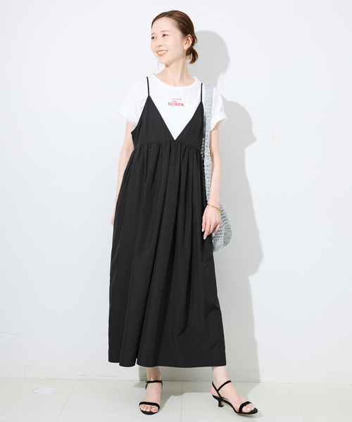 WEB限定/追加2》タフタギャザーキャミワンピース（ワンピース