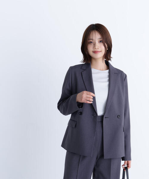 ◇パウダリーツイルセットアップシリーズ ダブルテーラードジャケット