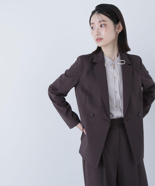 ◇パウダリーツイルセットアップシリーズ ダブルテーラードジャケット