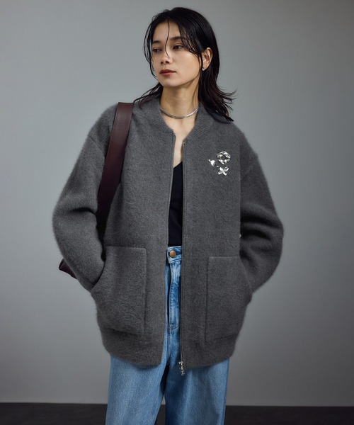 00s Banana Republic カシミヤ混 ジップブルゾン L cn56646749.jpg