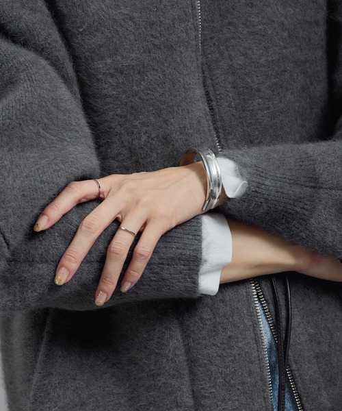 SALON adam et rope'（サロン アダム エ ロペ）の「フォックスカシミヤ混ジップブルゾン（ブルゾン・レディース・グレー/ベージュ系その他・FREE）」の8枚目の写真