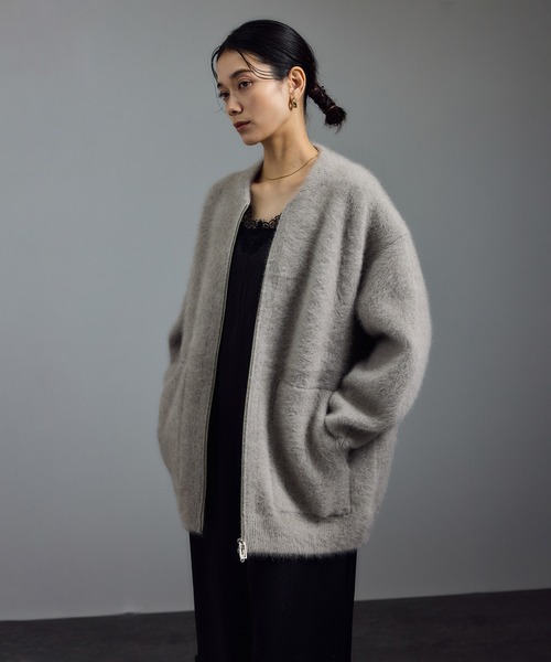 フォックスカシミヤ混ジップブルゾン（ブルゾン）｜SALON adam et rope