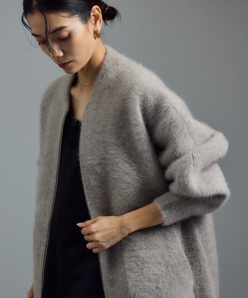新品　トゥモローランド　デプレ　 フォックスカシミヤ ジップアップブルゾン セール】 フォックスカシミヤ ジップアップブルゾン （ブルゾン
