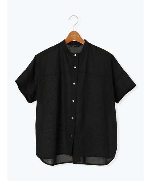 Lugnoncure(ルノンキュール)の「【イージーケア】無地/柄アソート金釦バンドカラーシャツ(シャツ/ブラウス・レディース・ブラック/ブラウン/オフホワイト/ホワイト・F)」の18枚目の写真