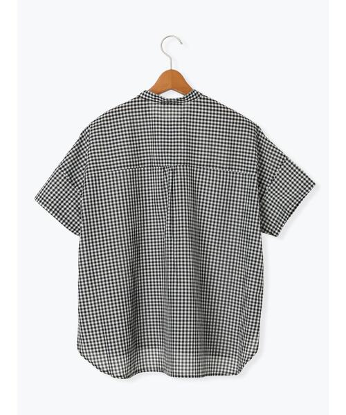 Lugnoncure(ルノンキュール)の「【イージーケア】無地/柄アソート金釦バンドカラーシャツ(シャツ/ブラウス・レディース・ブラック/ブラウン/オフホワイト/ホワイト・F)」の21枚目の写真