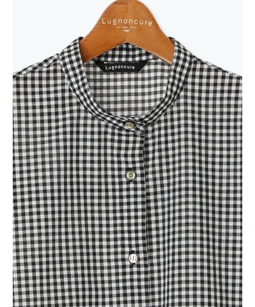 Lugnoncure(ルノンキュール)の「【イージーケア】無地/柄アソート金釦バンドカラーシャツ(シャツ/ブラウス・レディース・ブラック/ブラウン/オフホワイト/ホワイト・F)」の22枚目の写真