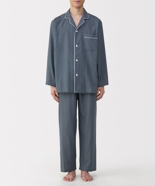 MUJI ダークネイビー 長袖パジャマ Mサイズ MUJI ダークネイビー 長袖パジャマ Mサイズ