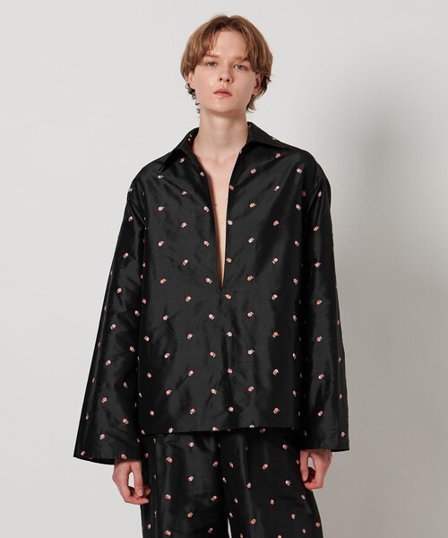 LOEFF＞ローズ タフタ スキッパー シャツ（シャツ/ブラウス