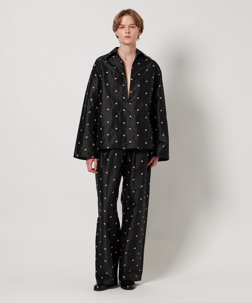 LOEFF＞ローズ タフタ スキッパー シャツ（シャツ/ブラウス）｜LOEFF