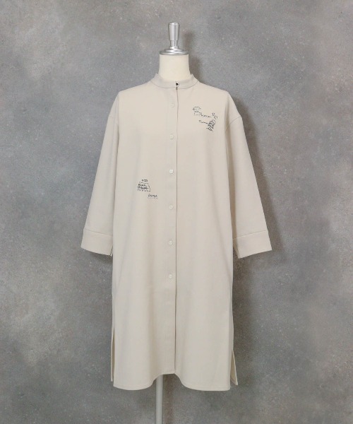 STUDIO PICONE(スタジオピッコーネ)の「ツムギートロングブラウス(シャツ/ブラウス・レディース・ライトグリーン/ライトオレンジ系/ネイビー/ベージュ・M/L/LL)」の2枚目の写真