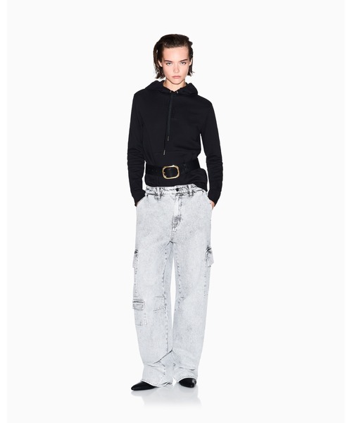 ARMANI EXCHANGE（アルマーニエクスチェンジ）の「【A|X アルマーニ エクスチェンジ】ストーンロゴ フーデッドスウェットプルオーバー（スウェット・レディース・ブラック/スカイブルー/ホワイト・MEDIUM/SMALL/X-SMALL/LARGE/X-LARGE）」の4枚目の写真