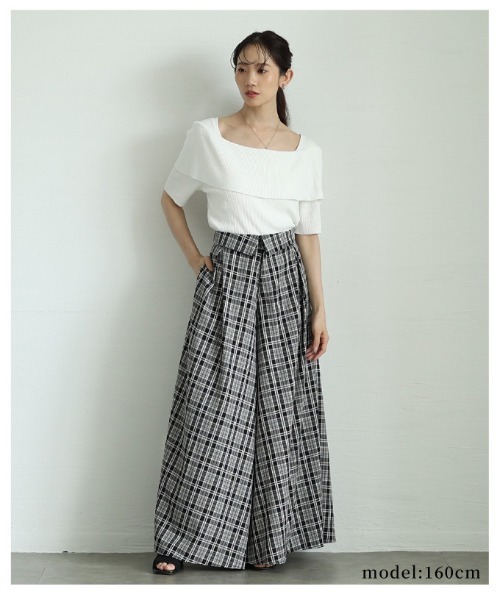 Sawa a la mode（サワアラモード）の「オフショルリブニット半袖トップス（ニット/セーター・レディース・オフホワイト/ブラック/ワインレッド・FREE）」の18枚目の写真