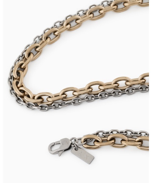 A|X アルマーニ エクスチェンジ】ダブルステンレスチェーンネックレス