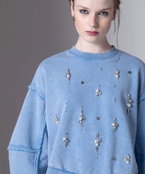 AULA AILA（アウラアイラ）の「ビジューループバックプルオーバー（Tシャツ/カットソー・レディース・ブルー/ピンク/ブラック・0）」の15枚目の写真