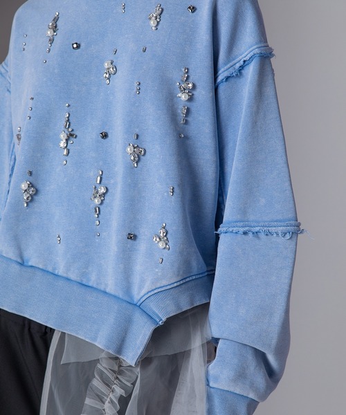 AULA AILA（アウラアイラ）の「ビジューループバックプルオーバー（Tシャツ/カットソー・レディース・ブルー/ピンク/ブラック・0）」の16枚目の写真